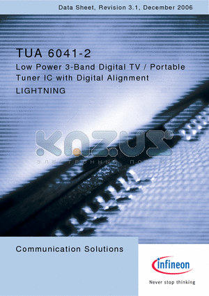 TUA6041 datasheet - Low Power 3-Band Digital TV / Portable Tuner IC with Digital Alignment