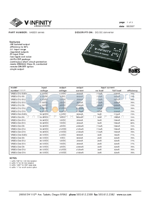 VABD3-D12-S15 datasheet - DC/DC converter