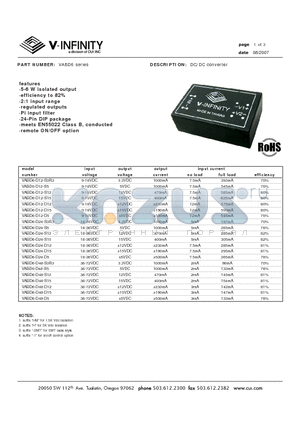 VABD6-D12-S15 datasheet - DC/DC converter