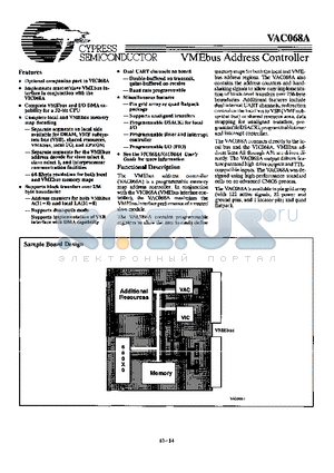 VAC068 datasheet - VMEbus Address Controller