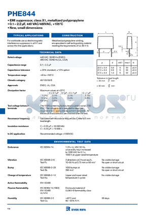 PHE844RF6330MR06L2 datasheet - EMI suppressor, class X1, metallized polypropylene