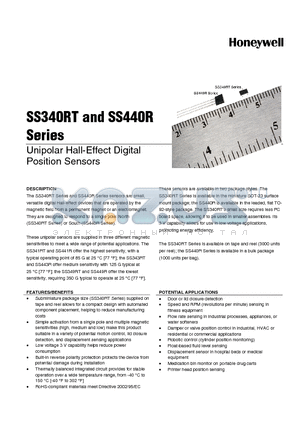 SS449R datasheet - Unipolar Hall-Effect Digital Position Sensors