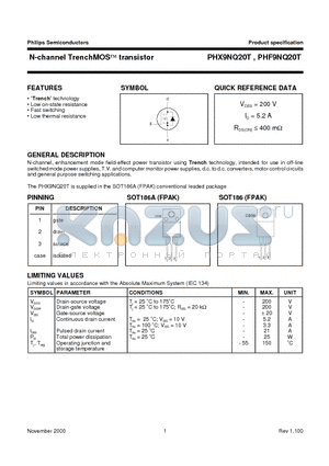 PHF9NQ20 datasheet - N-channel TrenchMOS transistor