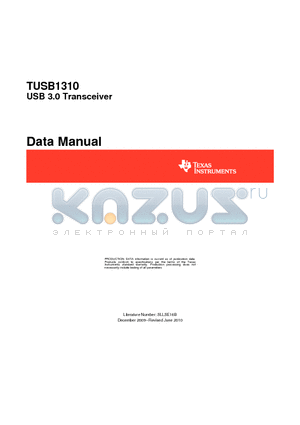 TUSB1310IZAYR datasheet - USB 3.0 Transceiver Data Manual