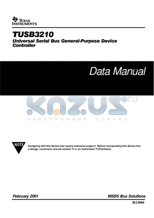 TUSB3210 datasheet - UNIVERSAL SERIAL BUS GENERAL-PURPOSE DEVICE CONTROLLER