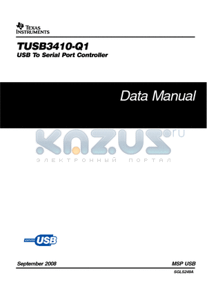 TUSB3410-Q1 datasheet - USB To Serial Port Controller