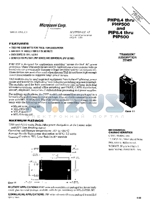 PHP120 datasheet - TRANSIENT ABSORPTION ZENER