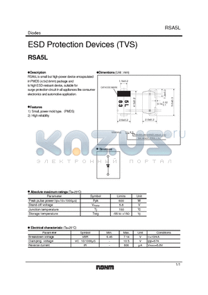 RSA5L datasheet - ESD Protection Devices (TVS)