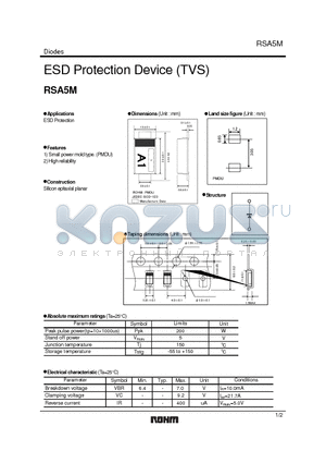 RSA5M datasheet - ESD Protection Device (TVS)