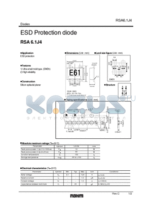 RSA6.1J4 datasheet - ESD Protection diode