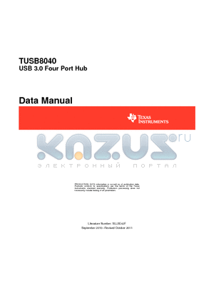 TUSB8040PFP datasheet - USB 3.0 Four Port Hub