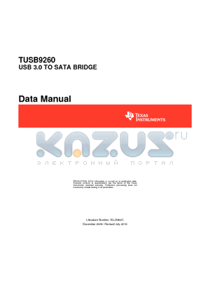 TUSB9260_101 datasheet - USB 3.0 TO SATA BRIDGE