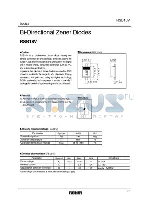 RSB18V datasheet - Bi-Directional Zener Diodes