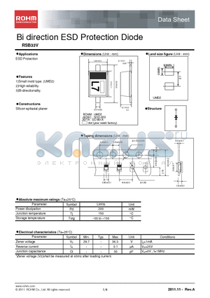 RSB33V datasheet - Bi direction ESD Protection Diode