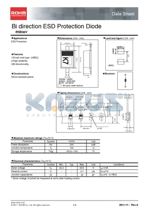 RSB36V datasheet - Bi direction ESD Protection Diode