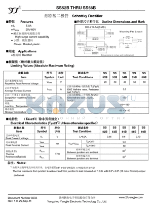 SS55B datasheet - Schottky Rectifier