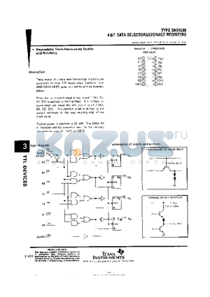 SN54L98J datasheet - 4-BIT DATA SELECTORS/STORAGE REGISTERS