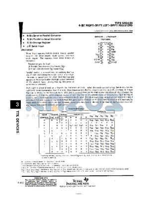 SN54L99J datasheet - 4-BIT RIGHT-SHIFT LEFT-SHIFT REGISTERS