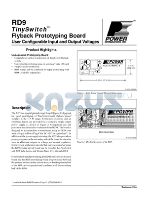 RD9 datasheet - User Configurable Input and Output Voltages Flyback Prototyping Board