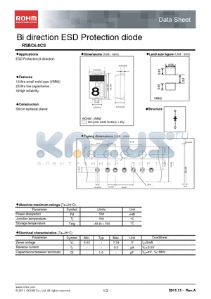 RSBC6.8CS datasheet - Bi direction ESD Protection diode