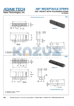 RSBR-36-G datasheet - .100 RECEPTACLE STRIPS