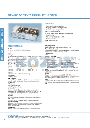 RSC350BBB datasheet - RAINBOW SERIES SWITCHERS