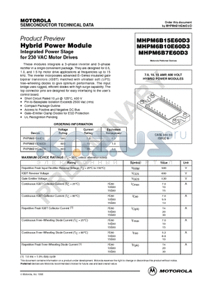 PHPM6B10E60D3 datasheet - Hybrid Power Module