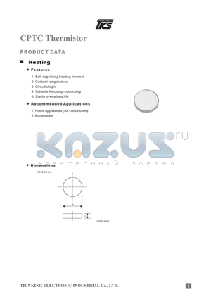 PHRA1301300P7A4 datasheet - CPTC Thermistor