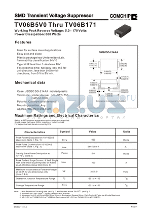 TV06B101J datasheet - SMD Transient Voltage Suppressor