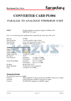 PI-004 datasheet - CONVERTER CARD