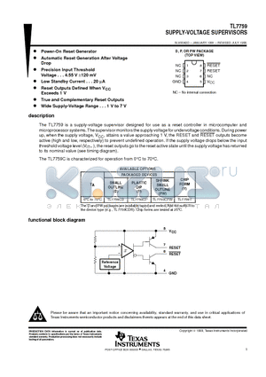 TL7759CPWLE datasheet - SUPPLY-VOLTAGE SUPERVISORS