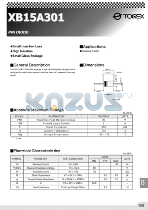 XB15A301 datasheet - Small Insertion Loss