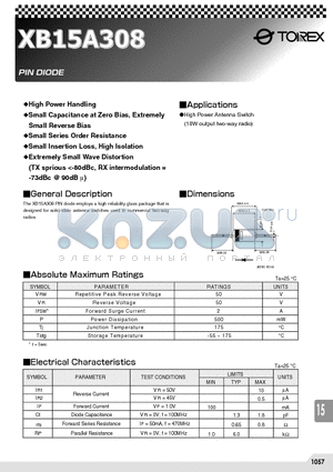 XB15A308 datasheet - High Power Handling