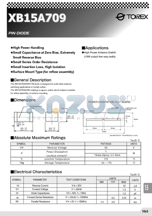 XB15A709 datasheet - PIN DIODE