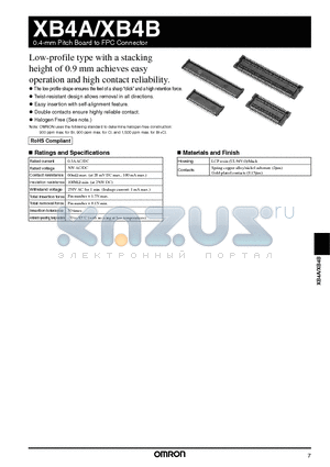 XB4A-2435-D datasheet - 0.4-mm Pitch Board to FPC Connector