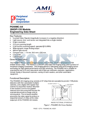 PI240MC-A4 datasheet - 200DPI CIS Module