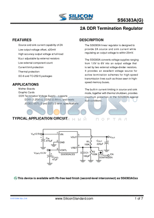 SS6383ACE5TR datasheet - 2A DDR Termination Regulator