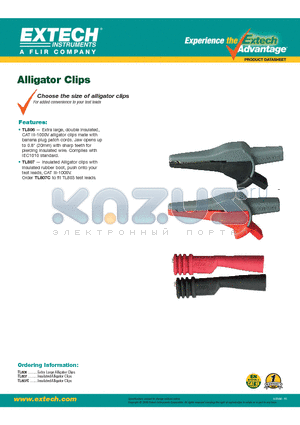 TL807 datasheet - Choose the size of alligator clips