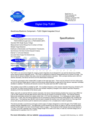 TL851 datasheet - Digital Intergrated Circuit