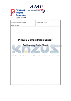 PI3033B datasheet - Contact Image Sensor