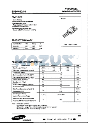SS64N55 datasheet - N CHANNEL POWER MOSFETS
