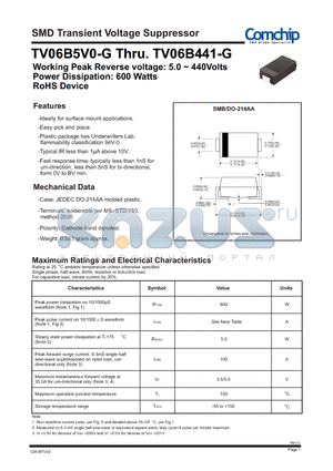 TV06B5V0-G_12 datasheet - SMD Transient Voltage Suppressor