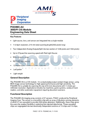 PI324MC-A4 datasheet - 300DPI CIS Module