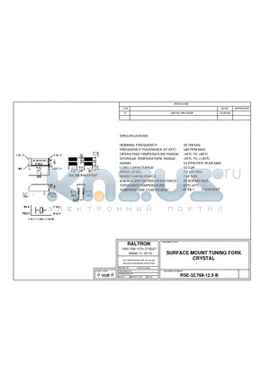 RSE-32.768-12.5-B datasheet - SURFACE MOUNT TUNING FORK CRYSTAL