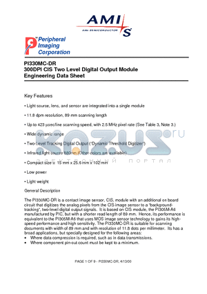 PI330MC-DR datasheet - 300DPI CIS Two Level Digital Output Module