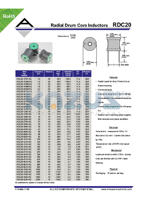 RDC20-2R2M-RC datasheet - Radial Drum Core Inductors