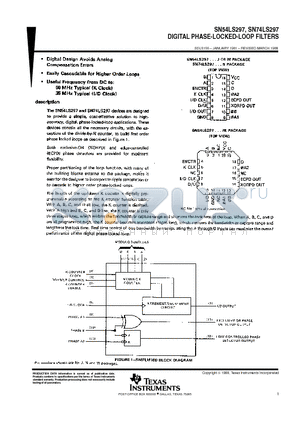 SN54LS297 datasheet - DIGITAL PHASE-LOCKED-LOOP FILTERS