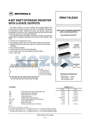 SN54LS323 datasheet - 8-BIT SHIFT/STORAGE REGISTER WITH 3-STATE OUTPUTS