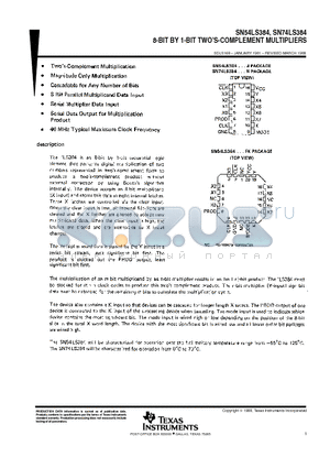 SN54LS384FK datasheet - 8-BIT BY 1-BIT TWOS-COMPLEMENT MULTIPLIERS