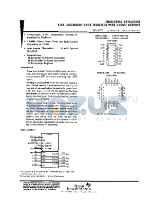SN54LS395AFK datasheet - 4-BIT CASCADABLE SHIFT REFISTERS WITH 3-STATE OUTPUTS